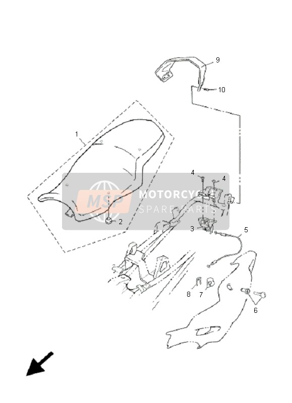 Yamaha TZR50 2007 Asiento para un 2007 Yamaha TZR50